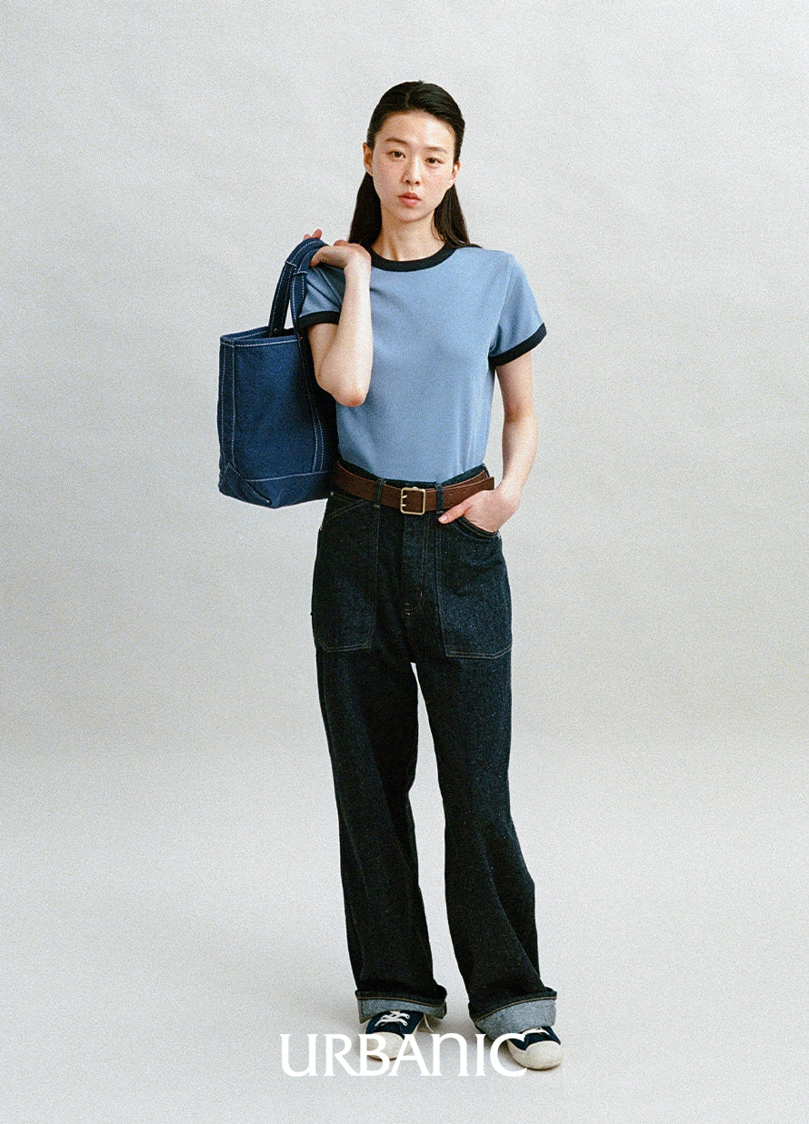 navy canvas tote bag