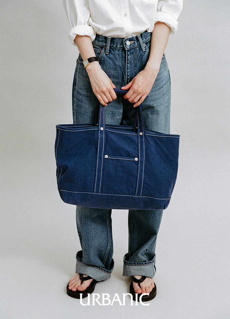 denim pants with tote bag 