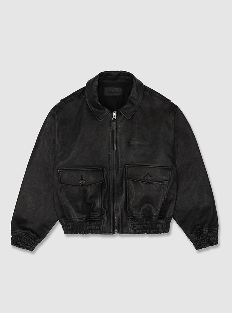 <alt=a-2 black leather jacket>