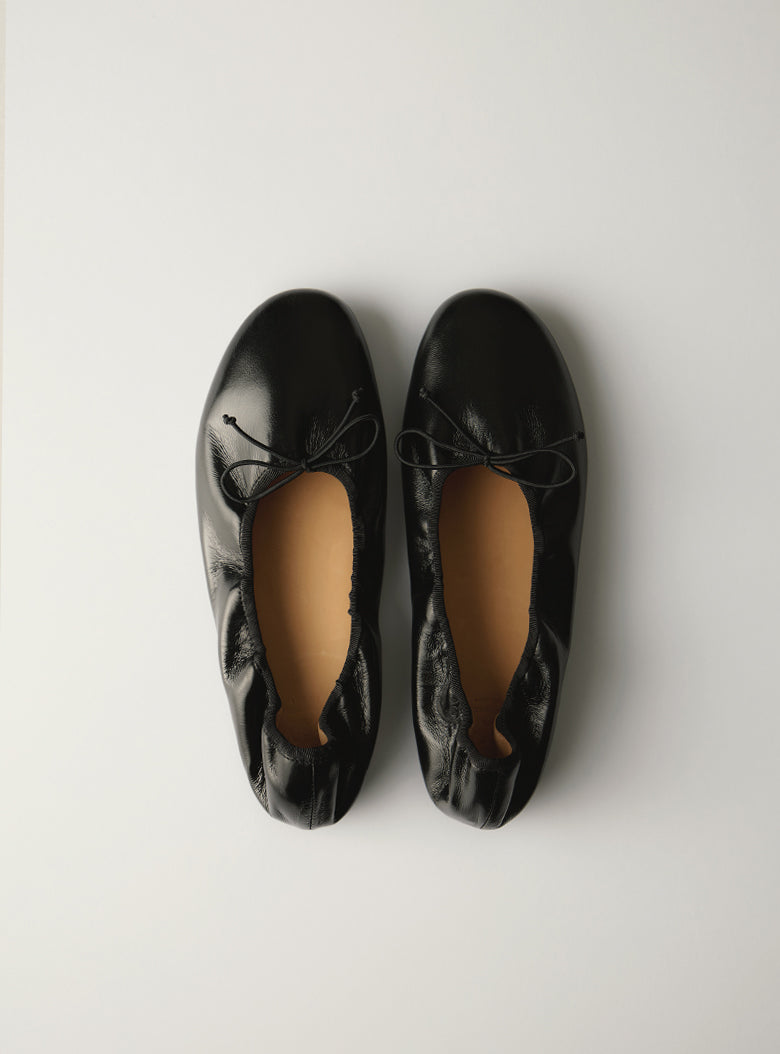 Italian lambskin flats with soft ruched detailing