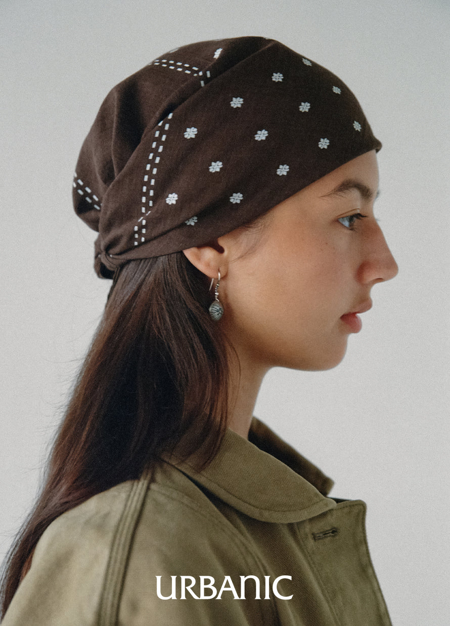 Lightweight semi-sheer cotton scarf made in India