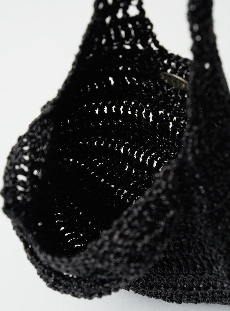 Glitter Hand Knitted Bag (Black)