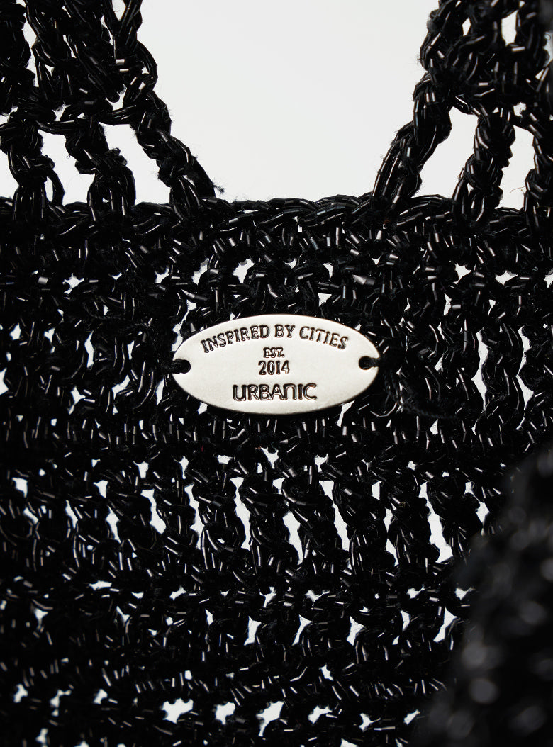 Glitter Hand Knitted Bag (Black)