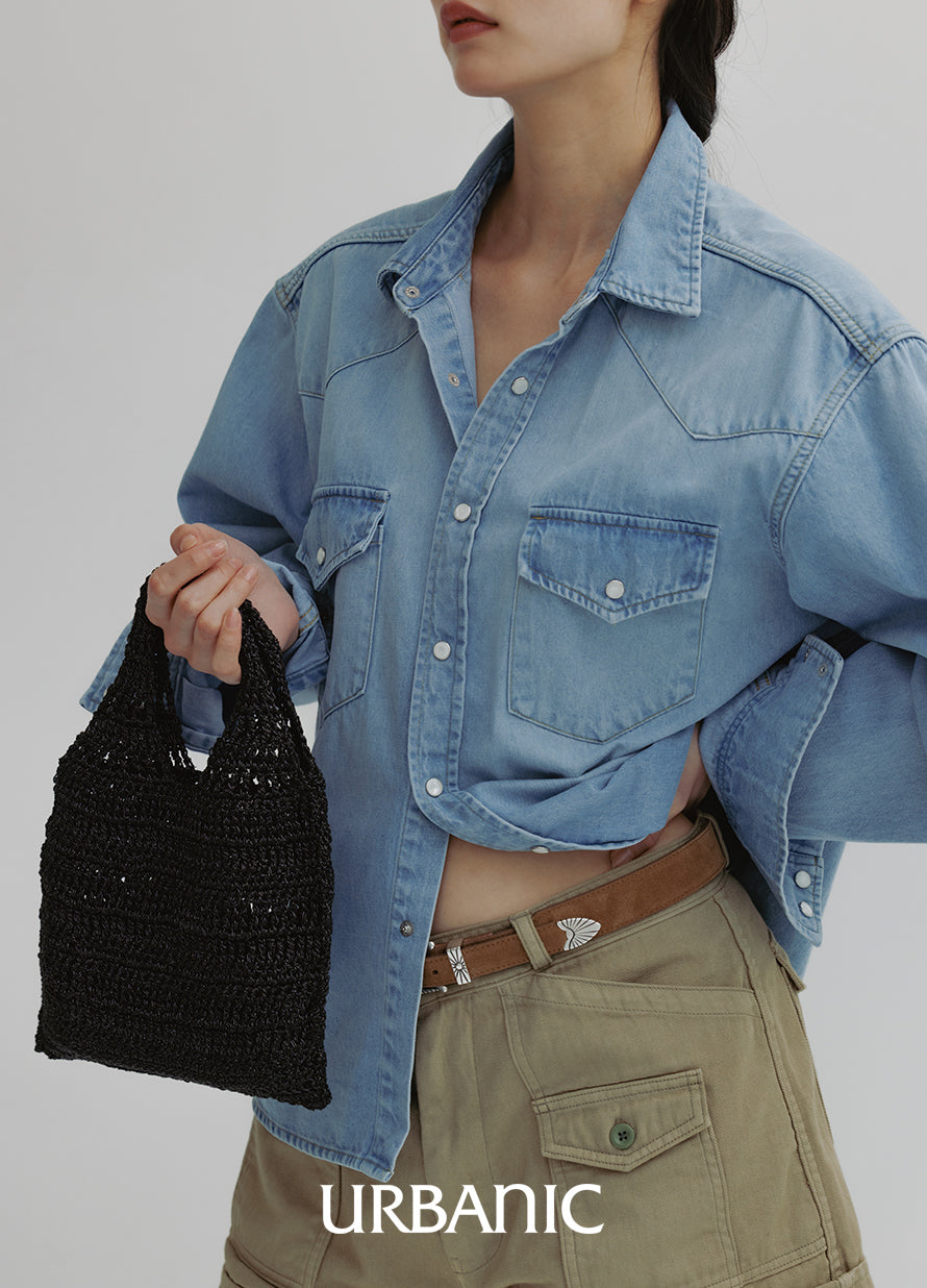 Glitter Hand Knitted Bag (Black)