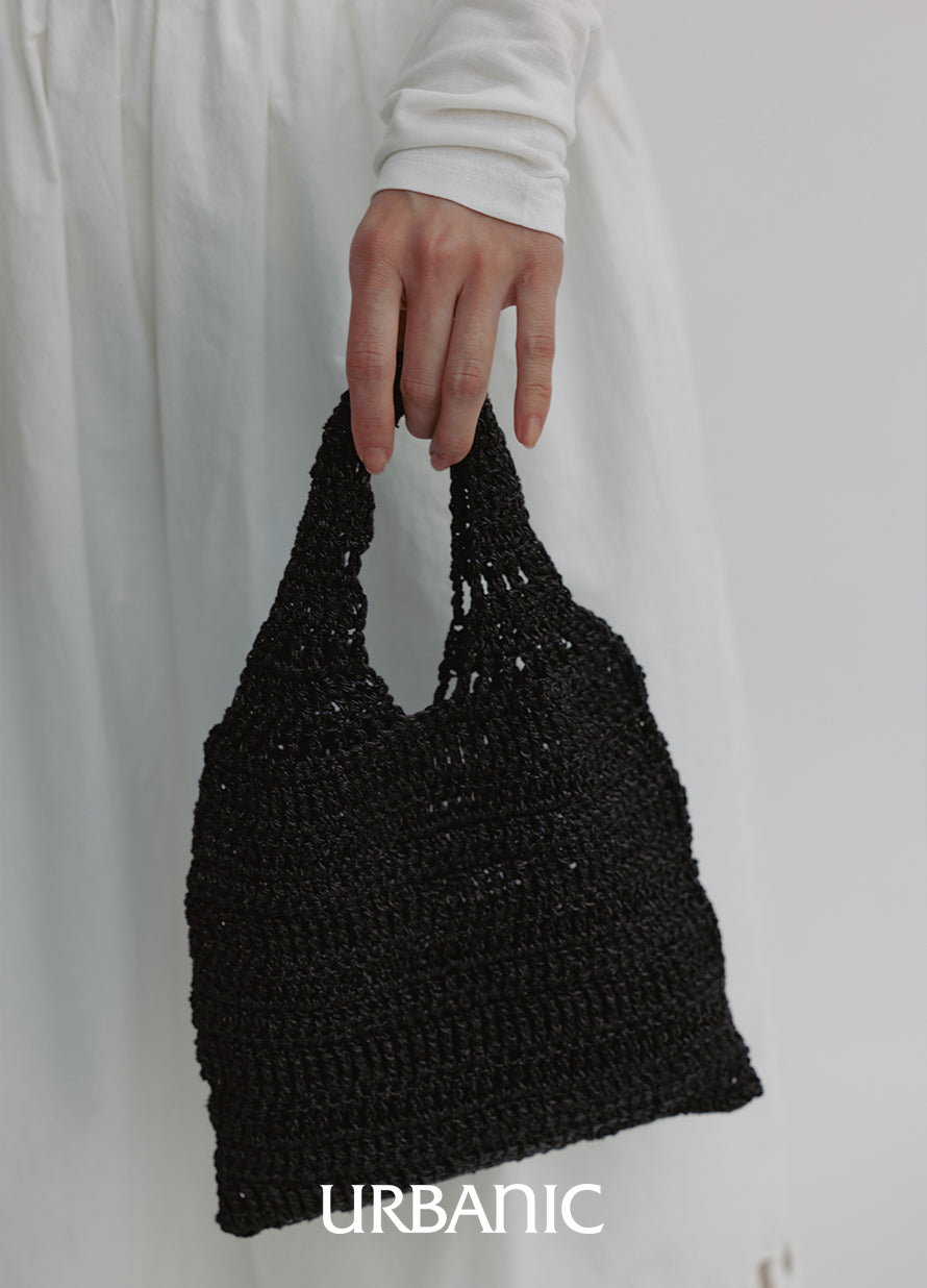 Glitter Hand Knitted Bag (Black)