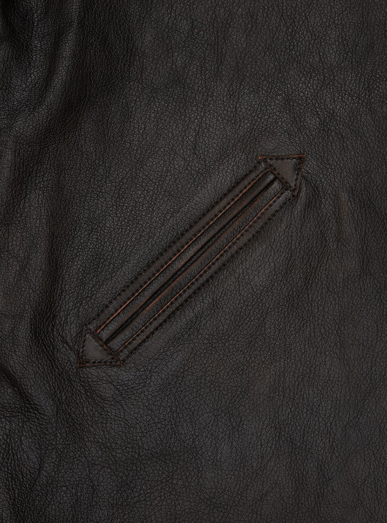 Leather Car Coat (Brown)