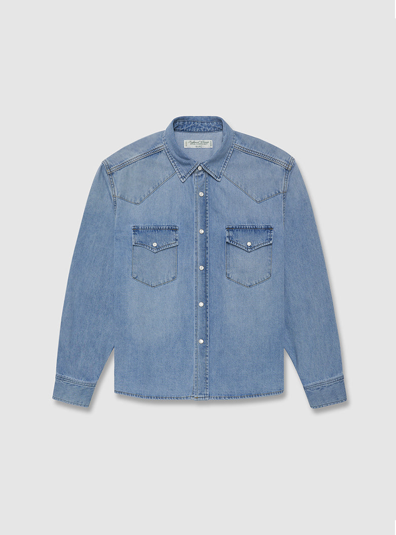 Western Denim Shirt (Light Blue)